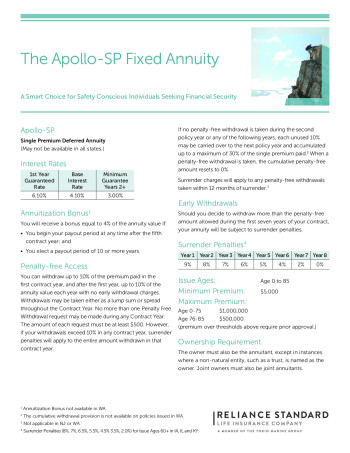 Apollo - SP (Most States) brochure