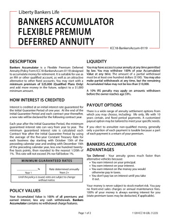 Bankers Accumulator brochure